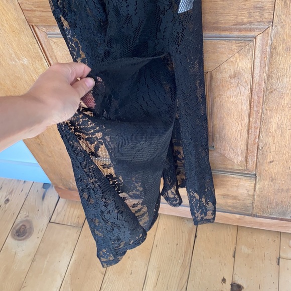 FAVLUX lace maxi sheer dress coverup tassels LARGE swim cover - Picture 3 of 13